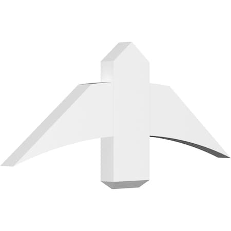 Ekena Millwork Bellingham Architectural Grade PVC Gable Bracket, 36"W x 13 1/2"H x 2"D x 6"F, 9/12 Pitch GBP036X14X0206BEL00